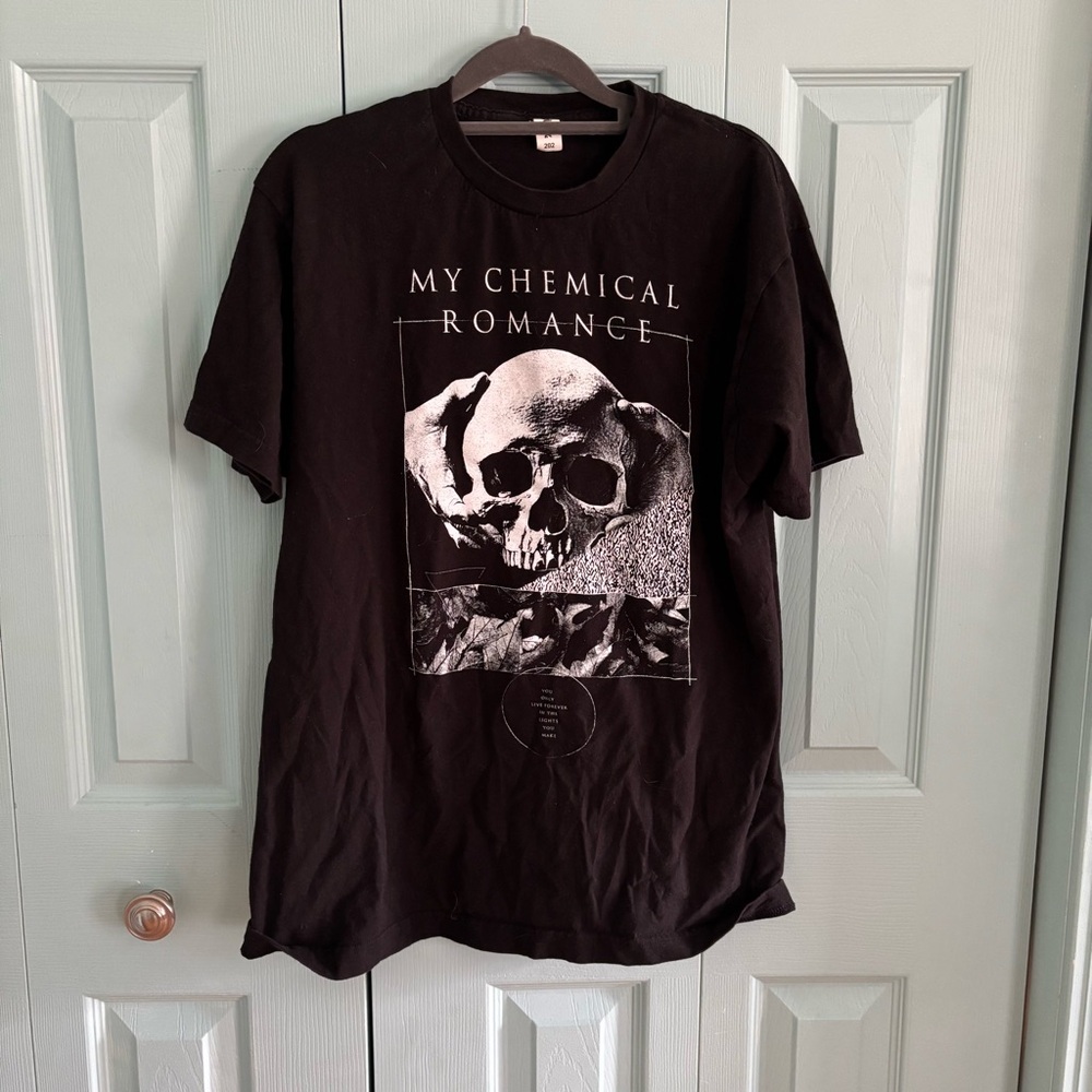 Women’s My Chemical Romance Band Tee Black Large Cotton
